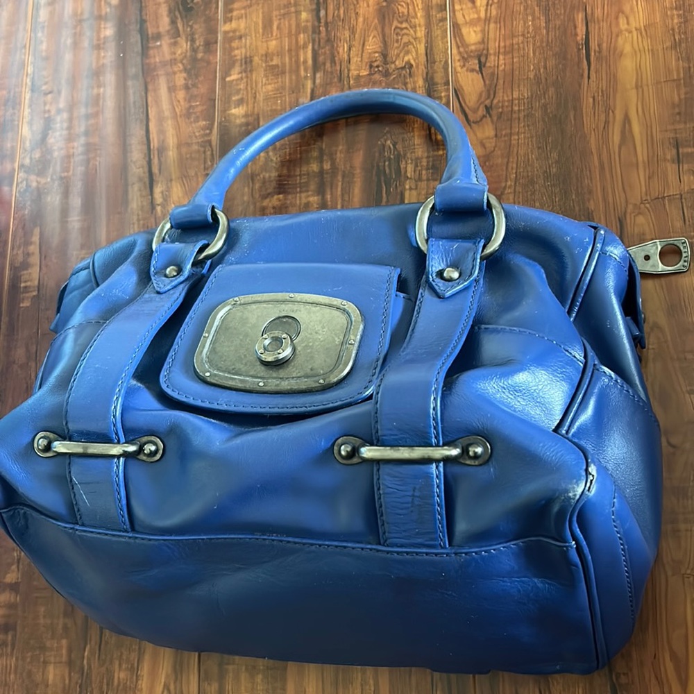 Celine Blue Leather Satchel